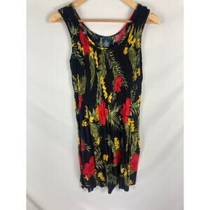 Hibiscus Collection Hawaii Floral Print Sleeveless Dress Size S/M
